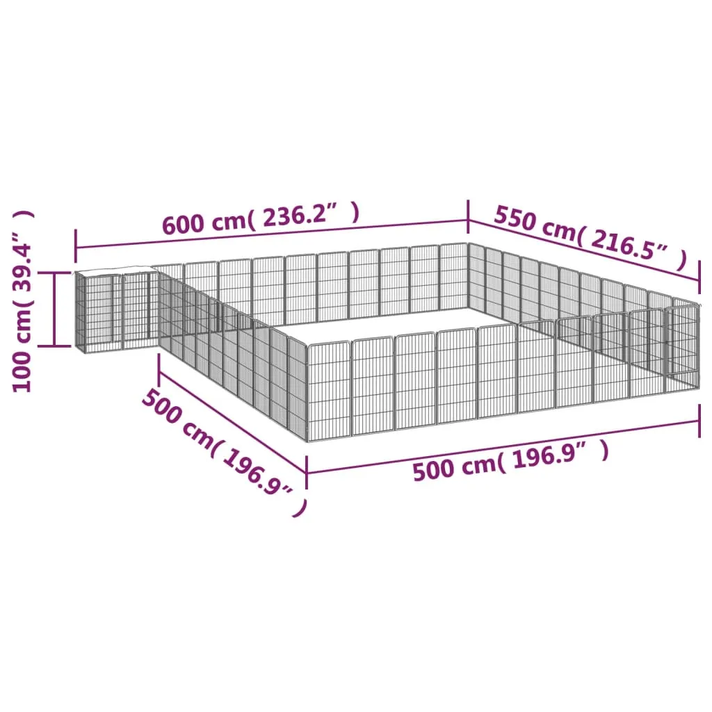 kojec-dla-psa-46-paneli-czarny-50x100-cm-stal