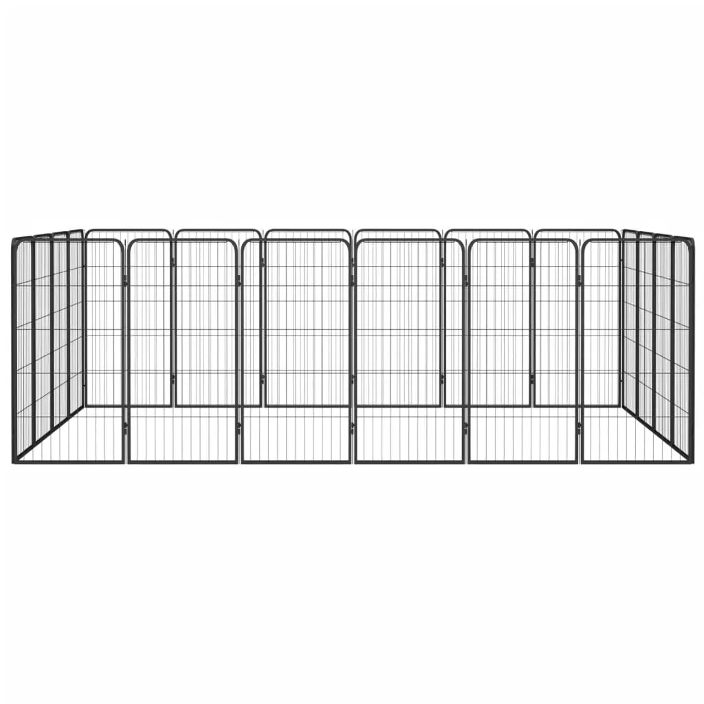 kojec-dla-psa-20-paneli-czarny-50x100-cm-stal