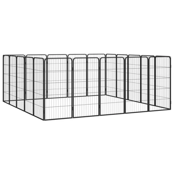 kojec-dla-psa-20-paneli-czarny-50x100-cm-stal-rodzaj-inny