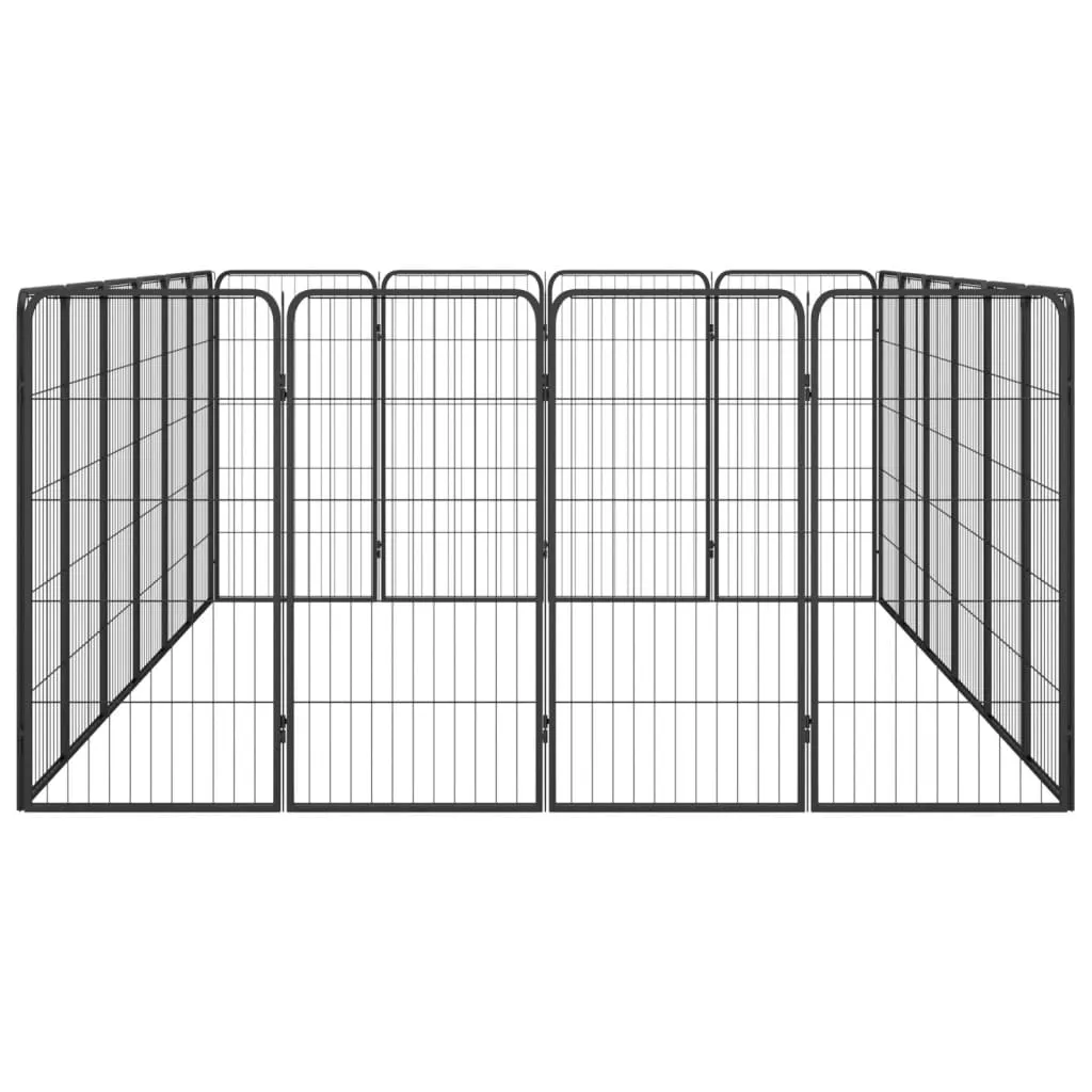 kojec-dla-psa-20-paneli-czarny-50x100-cm-stal