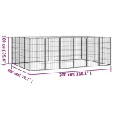 kojec-dla-psa-20-paneli-czarny-50x100-cm-stal-wysokosc-produktu-1-cm