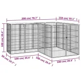 kojec-dla-psa-14-paneli-czarny-50x100-cm-stal-marka-vidaxl