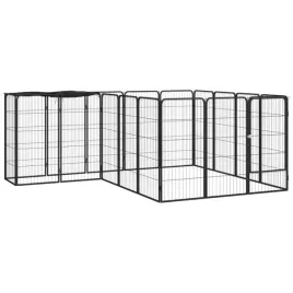 kojec-dla-psa-18-paneli-czarny-50x100-cm-stal