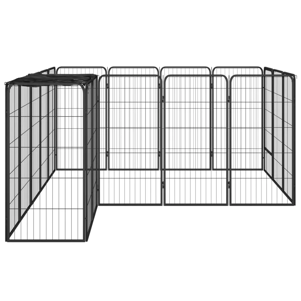 kojec-dla-psa-18-paneli-czarny-50x100-cm-stal-stan-nowy