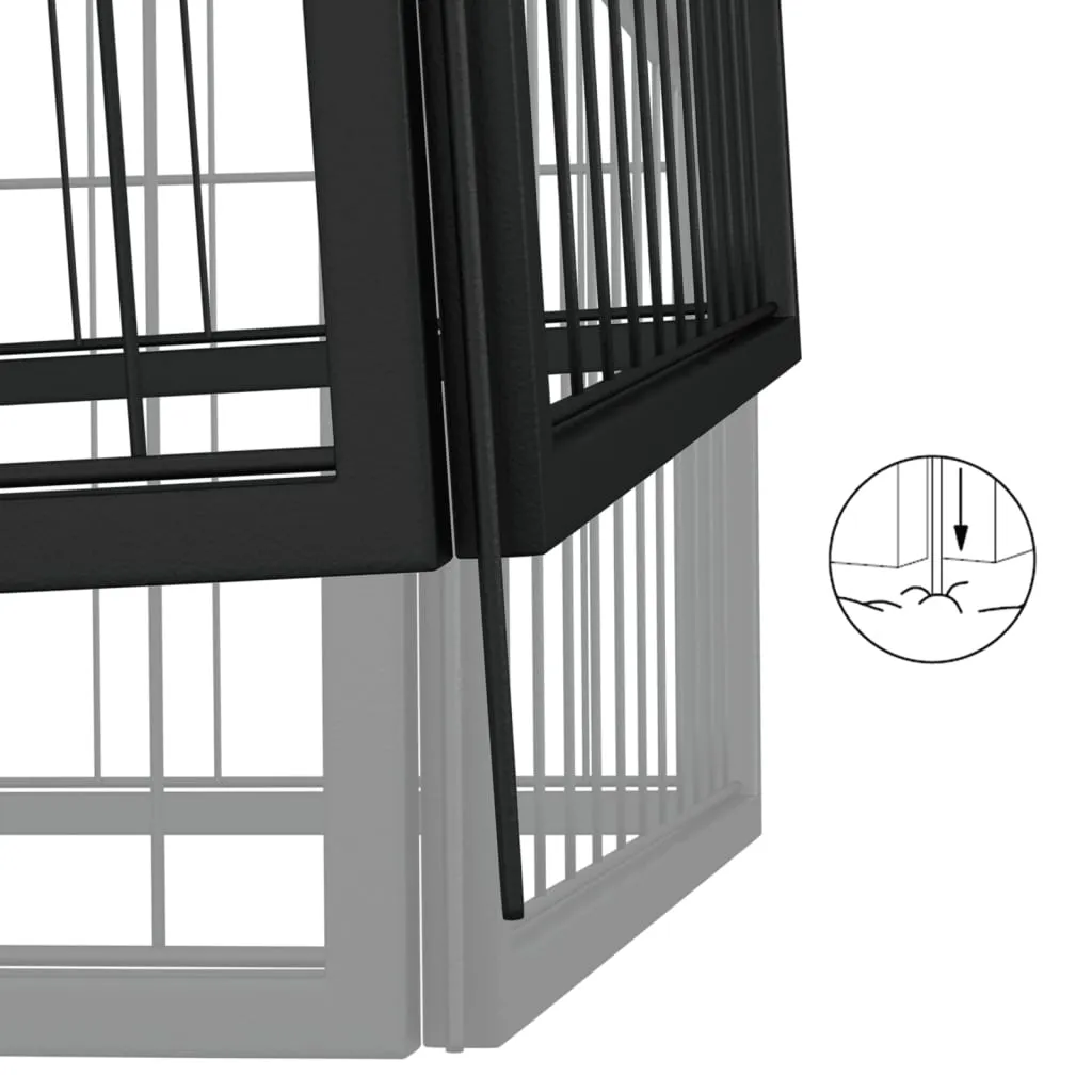 kojec-dla-psa-18-paneli-czarny-50x100-cm-stal-stan-nowy