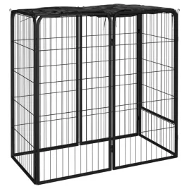 kojec-dla-psa-6-paneli-czarny-50x100-cm-stalowy