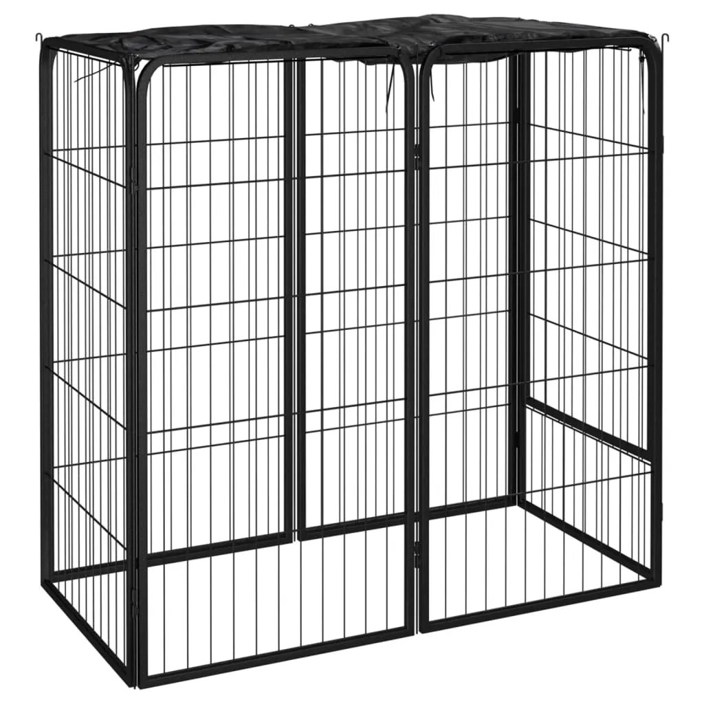 kojec-dla-psa-6-paneli-czarny-50x100-cm-stalowy