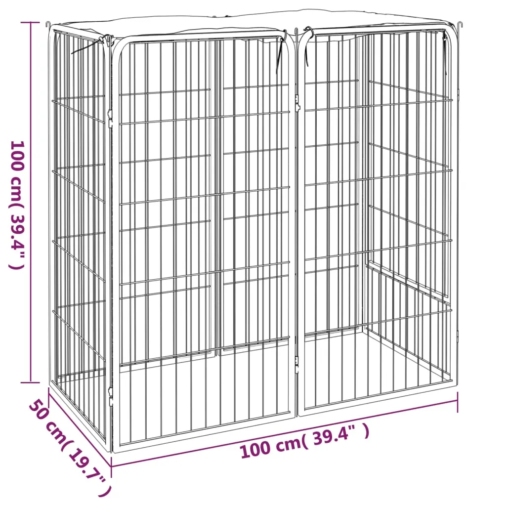 kojec-dla-psa-6-paneli-czarny-50x100-cm-stalowy