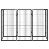kojec-dla-psa-8-paneli-czarny-50x100-cm-stal-stan-nowy