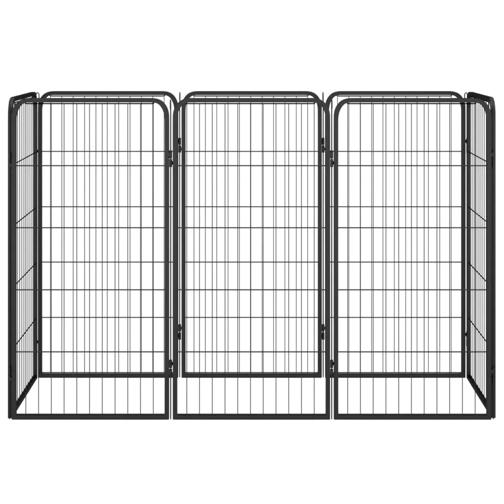 kojec-dla-psa-8-paneli-czarny-50x100-cm-stal