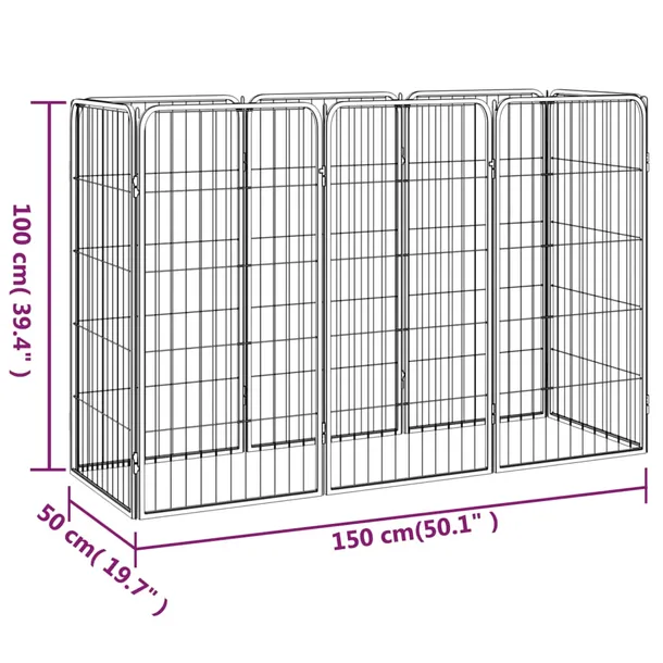 kojec-dla-psa-8-paneli-czarny-50x100-cm-stal-marka-vidaxl
