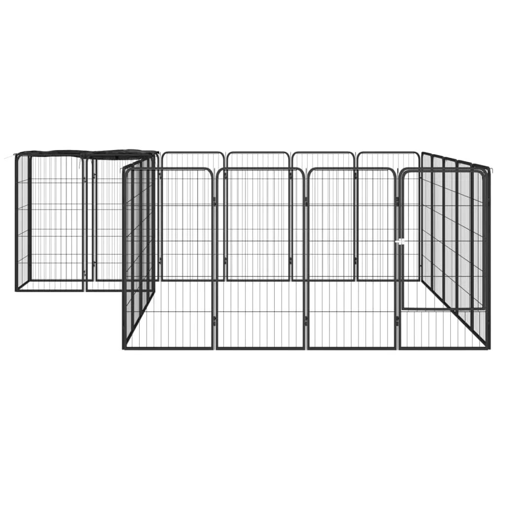 kojec-dla-psa-22-paneli-czarny-50x100-cm-stal
