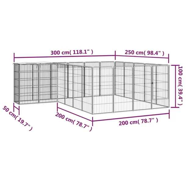 kojec-dla-psa-22-paneli-czarny-50x100-cm-stal-marka-vidaxl