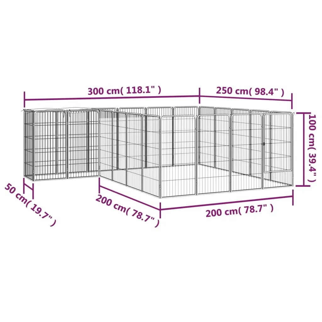 kojec-dla-psa-22-paneli-czarny-50x100-cm-stal