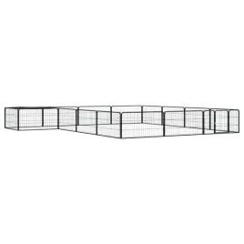kojec-dla-psa-16-panele-czarny-100x50-cm-stal