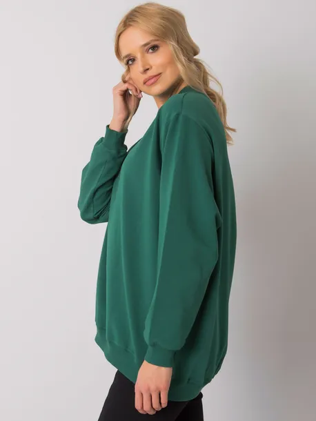 ciemnozielona-bawelniana-bluza-basic-s-m-stan-nowy