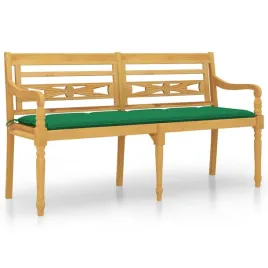 lawka-batavia-z-zielona-poduszka-150-cm-lite-drewno-tekowe