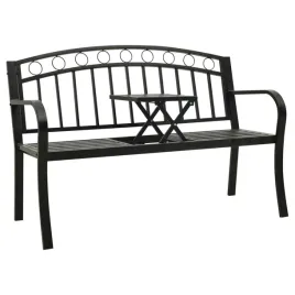 lawka-ogrodowa-ze-stolikiem-czarna-120-cm-stalowa