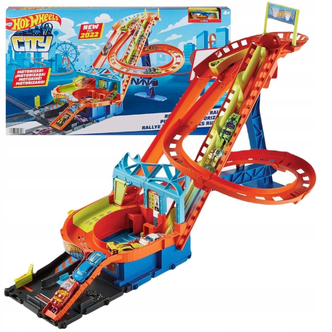 HOT WHEELS CITY ZESTAW ZJAZD PRZEZ PĘTLE Z NAPĘDEM