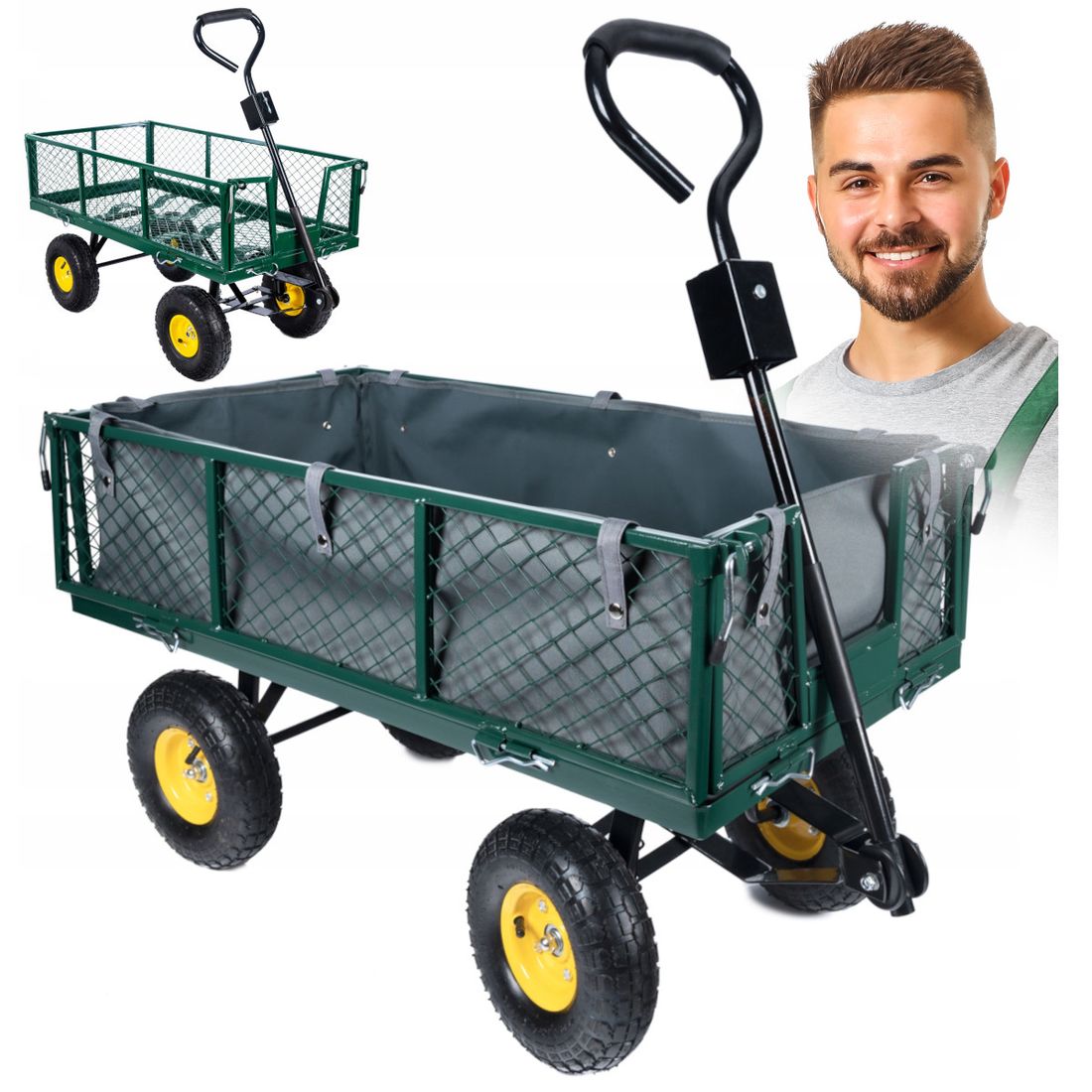 W ZEK OGRODOWY TRANSPORTOWY PRZYCZEPKA 250KG Pompowane Ko a Otwierane w-zek-ogrodowy-transportowy-przyczepka-250kg-pompowane-ko-a-otwierane