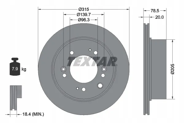 textar-tarcza-hamulcowa-tx92205000-stan-nowy
