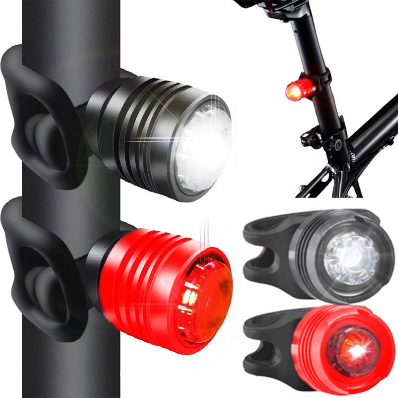 LAMPKI ROWEROWE LAMPKA NA ROWER LED PRZÓD TYŁ 2SZT ERLI.pl