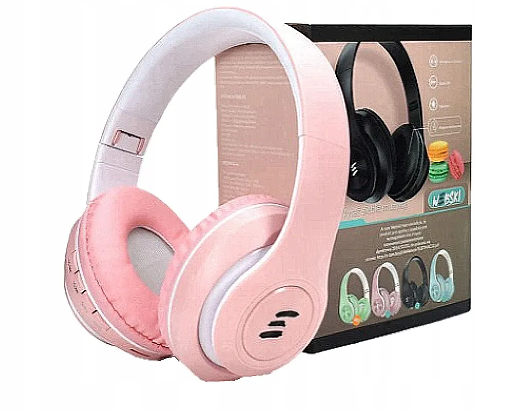 nauszne-rozowe-sluchawki-bluetooth