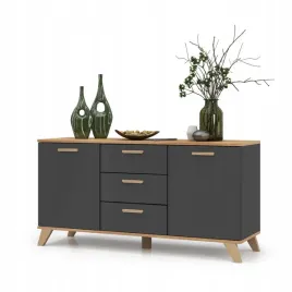 komoda-szafka-rtv-150-cm-3-szuflady-2-drzwi-pojemna-grafit-dab-wotan-scandi