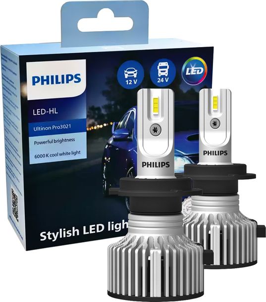 ŻARÓWKI LED H7 PHILIPS Ultinon Pro3021 6000K 12/24 