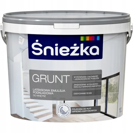 sniezka-grunt-farba-gruntujaca-biala-10l-stan-nowy