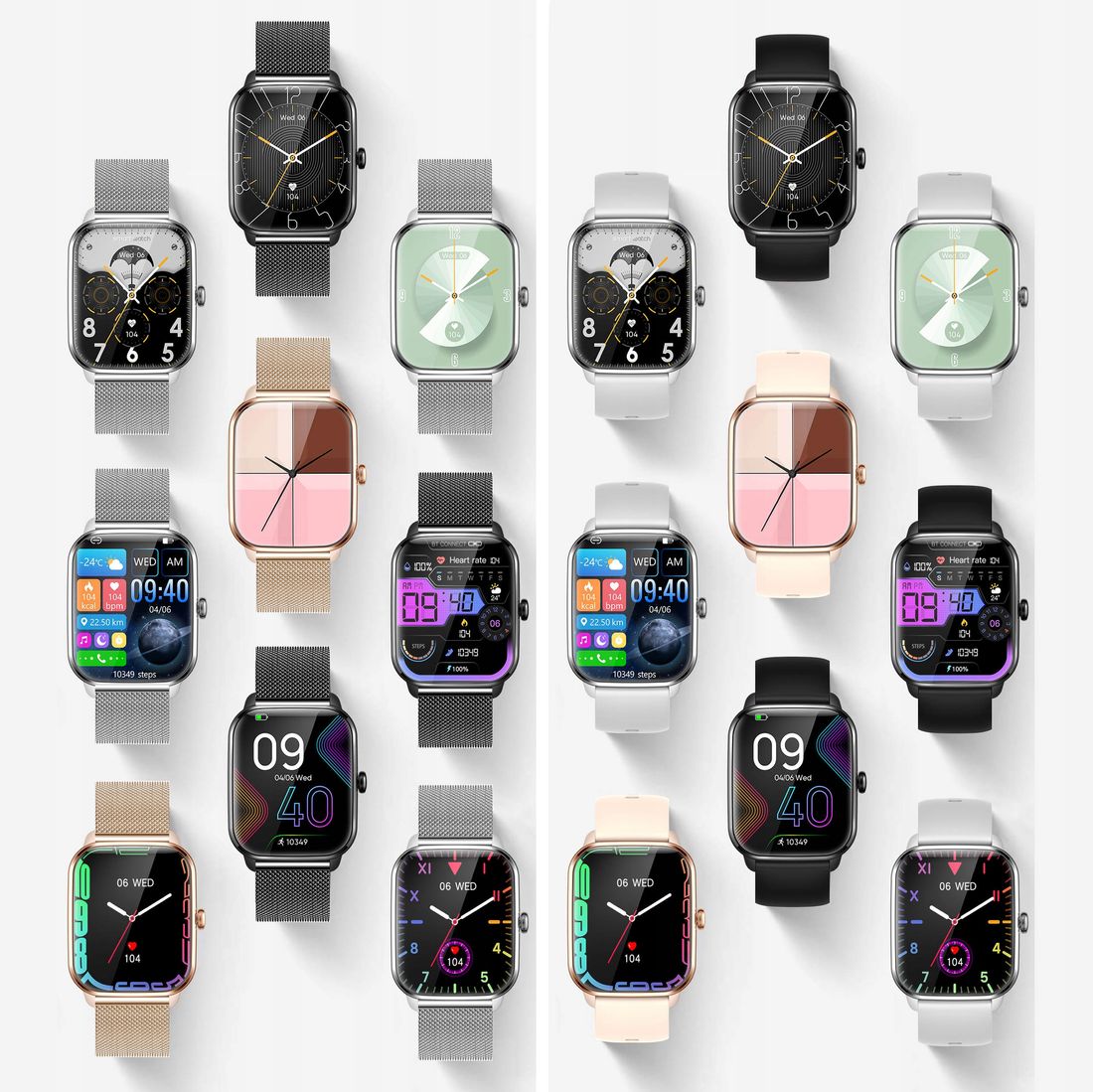 SMARTWATCH ZEGAREK DAMSKI POLSKIE MENU ROZMOWY SPORT ZDROWIE KOBIETA ...