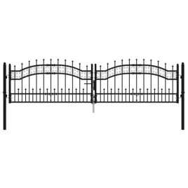 brama-z-grotami-czarna-305x120-cm-malowana-proszkowo-stal