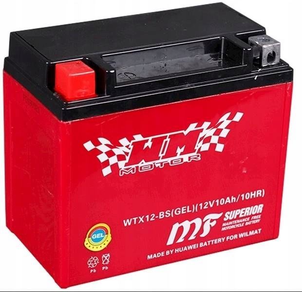 AKUMULATOR DO MOTOCYKLA QUADA 12V 10AH ŻEL WTX12 - ERLI.pl