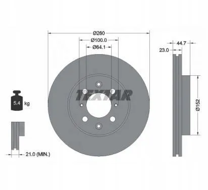 textar-92125200-tarcza-hamulcowa-numer-katalogowy-oryginalu-honda-45251s6fe10