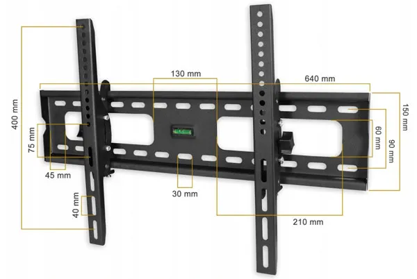 uchwyt-scienny-do-lcd-32-65-z-regulacja-waga-z-opakowaniem-2-kg-stan-nowy