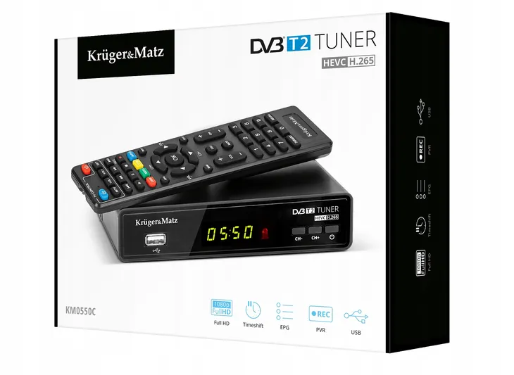 tuner-dekoder-dvb-t2-h-265-hevc-krugerandmatz-model-km0550c-kod-producenta-km0550c-stan-nowy