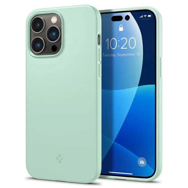 spigen-thin-fit-etui-do-iphone-14-pro-mietowy-przeznaczenie-apple-stan-nowy