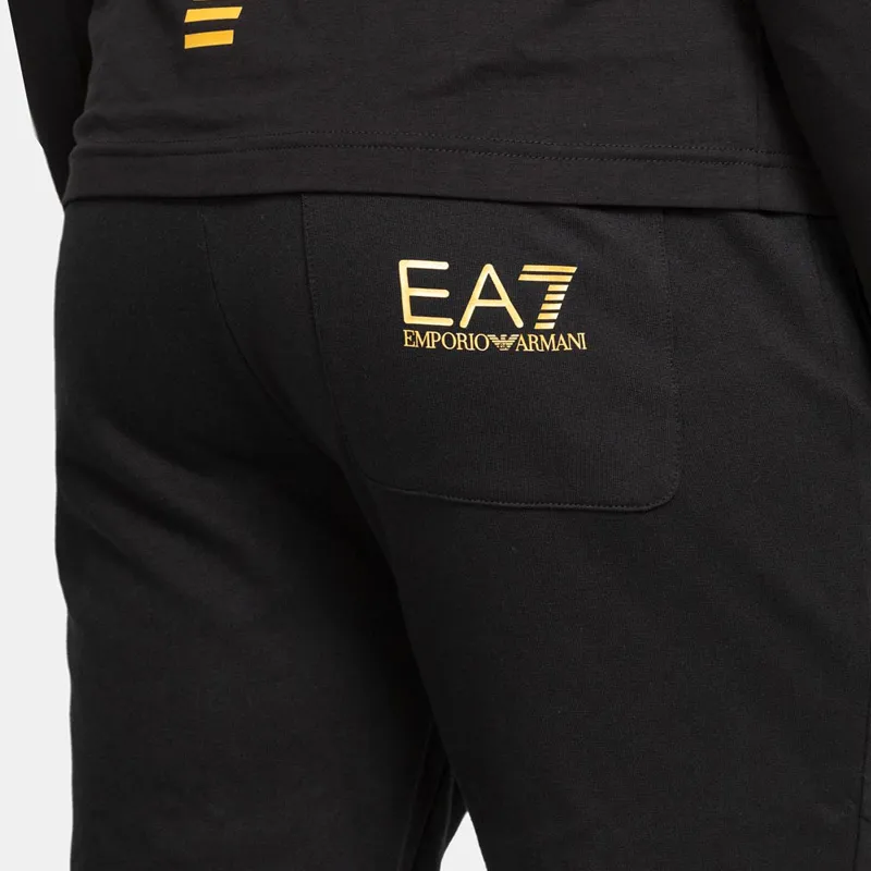 Emporio Armani spodnie EA7 męskie złoty nadruk czarne 8NPPC3