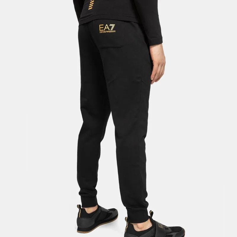 Emporio Armani spodnie EA7 męskie złoty nadruk czarne 8NPPC3