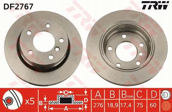 trw-tarcza-hamulcowa-bmw-3-e36-e46-95or-stan-nowy
