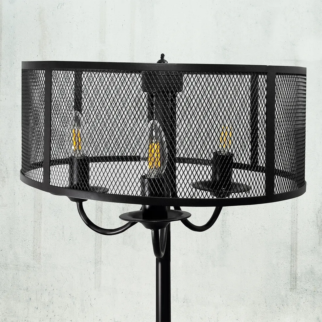 lampa-podlogowa-stojaca-155cm-abazur-do-led-3x-e14-stan-nowy