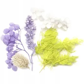 dekoracja-kwiaty-suszone-liliowy-bialy-jasno-zielony-pastelowy