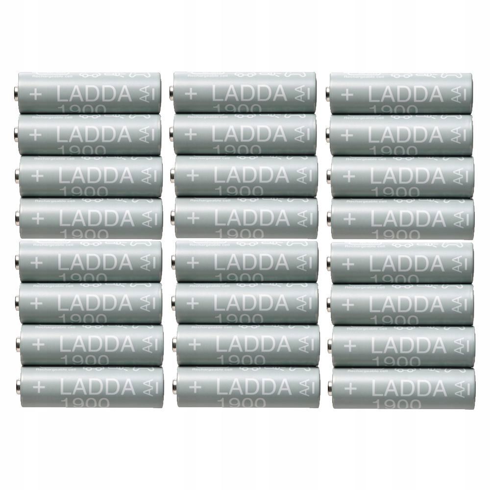 Grube paluszki akumulatorki baterie IKEA LADDA Eneloop AA R6 1900mAH 24