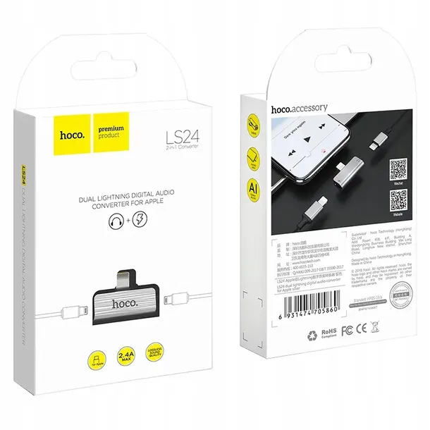 hoco-adapter-audio-2w1-lightning-do-lightning-stan-nowy