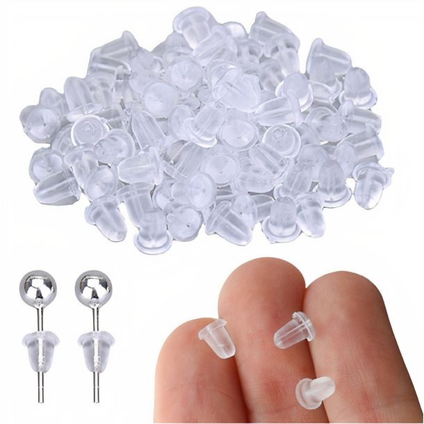 Baranki Silikonowe Zatyczki do kolczyków 100 SZTUK-Zdjęcie-0