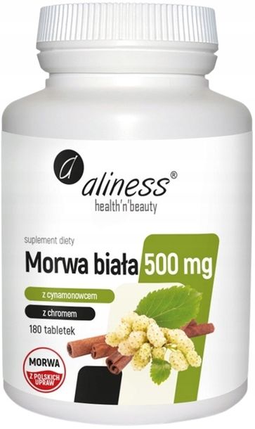 Фото - Вітаміни й мінерали Aliness ﻿ Morwa Biała Medica 500mg 180 tabs. CYNAMON 