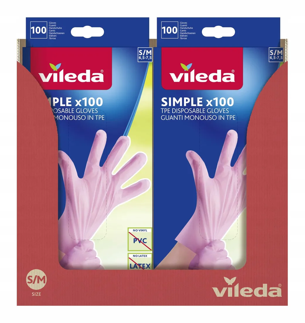 rekawice-vileda-simple-x100-s-m-stan-nowy