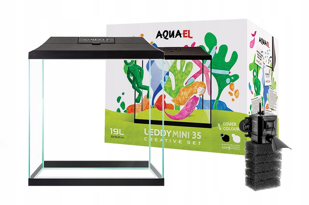 AQUAEL LEDDY MINI 35 Akwarium 19L Pokrywa + Filtr - ERLI.pl