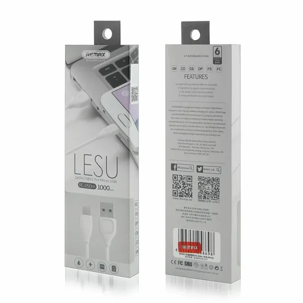 kabel-remax-rc-050m-usb-micro-1m-bialy