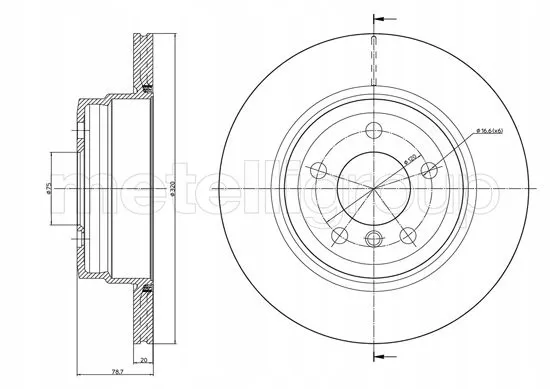 metelli-tarcze-tyl-320mm-x5-e70-x6-e71-e72-stan-nowy